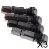 Maxbell 3x4 Pcs Car Tubeless Wheel Dust Caps Tire Valve Stems Gray