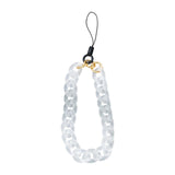 Maxbell Phone Bracelet Strap Anti Lost Acrylic Phone Pendant Phone Lanyard for Women White