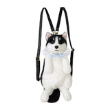 Maxbell Cute Puppy Shaped Backpack Soft Puppy Doll Bag for Pet Lovers Children Teens Blue Scraf