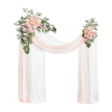 Maxbell Artificial Wedding Arch Flowers with Drape Lawn Gift Floral Swag Arrangement