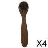Maxbell 4xWooden Long Handle Brushes Bristle Horse Hair Shoe Boot Polish Applicator Polish Dauber