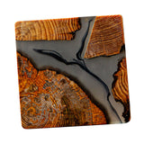 Maxbell 2pcs Creative Resin Wood Coasters Tea Cup Square Pad Tableware Decors