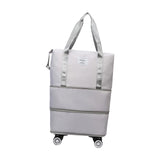 Maxbell Rolling Duffle Bag Apparel Tote Bag Pouch Wheeled for Outddor Sports Fitness gray