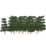 Maxbell 3x20 Pcs Scenery Landscape Train Model Pine Trees Scale 1/150 Dark Green