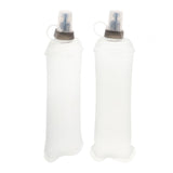 Maxbell 2x Soft Folding Water Bottle Portable Drink Bottle for Running Hiking Sports Clear White