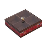 Maxbell Dried Fruit Storage Tray Wood Candy Storage Box for New Year Engagement Nuts Red