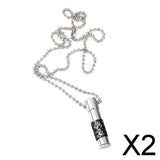 Maxbell 2xStainless Steel Bullet Cremation Ash Holder Urn Pendant Necklace Black L