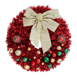 Maxbell Christmas Wreath Realistic Christmas Decoration for Celebration Wall Holiday Red