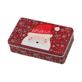 Maxbell Christmas Tin Box Gift Box Cute Case for Christmas Party Favor Holiday Santa Claus Dark Red