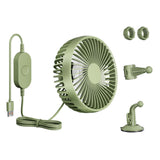 Maxbell USB Car Fan Rotatable Portable 3 Speed Adjustable for Sedan SUV Vehicle Green