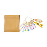 Maxbell Letter Stitch Markers with Scissors Locking Stitch Marker for Crochet Sewing Yellow