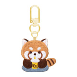 Maxbell Red Panda Keychain Hanging Ornament Cartoon Embroidered Keychain for Holiday Milk Tea