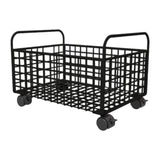 Maxbell Rolling Utility Cart Under Desk Sturdy Portable for Sundries Bedroom Nursery 25cmx48cmx30cm Black