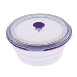 Maxbell Silicone Portable Lunch Bowl Round Folding Box Food Storage Container 600ml