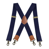 Maxbell 3xSuspenders for Men Heavy Duty Suspenders Adjustable Casual 3.5cm Wide Braces Navy
