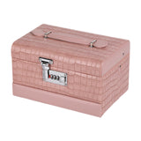 Maxbell Jewelry Box for Women for Travel Rings Watches with Lid Jewelry Display Case Pink