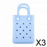 Maxbell 3xBeach Tote Bag Summer Waterproof Open Tote Bag for Women Lightweight Handbag Light Blue