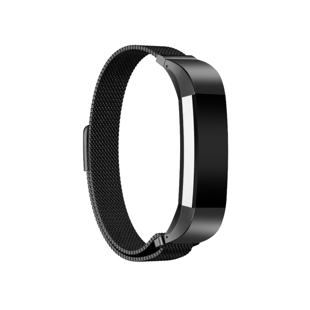 Maxbell Maxbell Stainless Mesh Milanese Magnetic Loop Watch Band Strap Bracelet For FitBit Alta Black