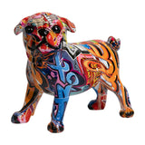 Maxbell Maxbell Graffiti English Dog Statue Artwork for Home Decoration Dog Lover Gift Orange Multicolor