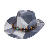 Maxbell Print Cowboy Hat Cosplay Costume Accessory for Festival Dress up Gray