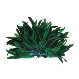 Maxbell Sequins Feather Headpiece Elegant Headwear for Stage Show Dance Role Playing green