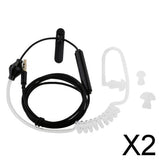 Maxbell 2x3.5mm In Ear Air Tube Anti-radiation Earphone Microphone Headphone Black
