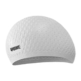 Maxbell Silicone Swim Cap Soft Training Elastic for Long and Short Hair Swimming Cap White