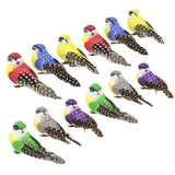 Maxbell 12pcs Simulated Animal Figurine Feather Bird Artificial Simulated Bird Model Home Decoration Birds Landscape Statues Patio Garden Ornament Gift - Aladdin Shoppers