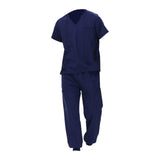 Maxbell Uniform Scrub Set for Men Top and Pants V Neck Soft Workwear for Cosmetology Navy blue XXXL