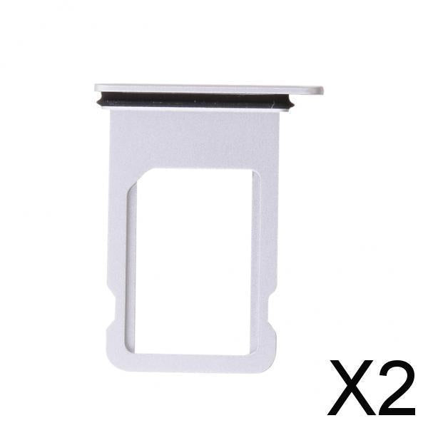 Maxbell 2xSim Card Tray Slot Holder Waterproof Replacement for Apple iPhone 8 Silver