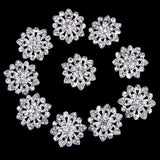 Maxbell 4x10pcs Rhinestone Flower Shape Sewing Buttons DIY Crafts 22mm