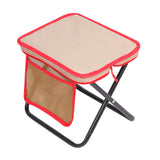 Maxbell Folding Camping Stool Compact Foot Rest Stool for Travel Backpacking Outdoor L Khaki and Red