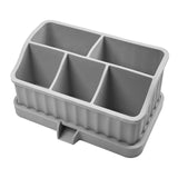 Maxbell Toothbrush Holder Multifunctional Makeup Storage Box Detachable for Bathroom Light Gray