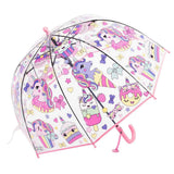 Maxbell Children Umbrella Clear Rain Umbrella Windproof Stick Umbrella for Traveling Ice Cream and Cake
