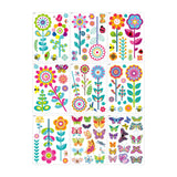 Maxbell 9 Sheets Colorful Flowers Window Clings Stickers Reusable for Shopping Malls