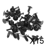 Maxbell 15x30pc Black Nylon Rivet Push-Type Trim Clip for GM Honda Benz Nissan Ford B29