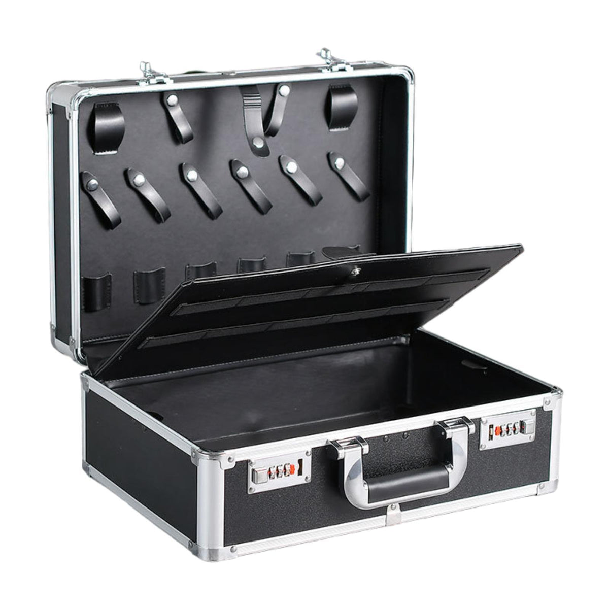 Maxbell Salon Hair Cutting Tool Kit Storage Case with Code Lock Barber Carrying Case Argent