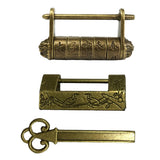 Maxbell Retro Chinese Old Style Carved Bird/Password Padlock Lock with Key for Case