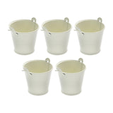 Maxbell 5x Galvanized Metal Buckets Container Rustic Party Favors Sturdy Ice Buckets White