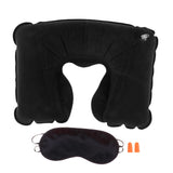 Maxbell Maxbell 3in1 Travel Office Set Sleeping Eye Mask Patch Pillow Ear Plugs Black