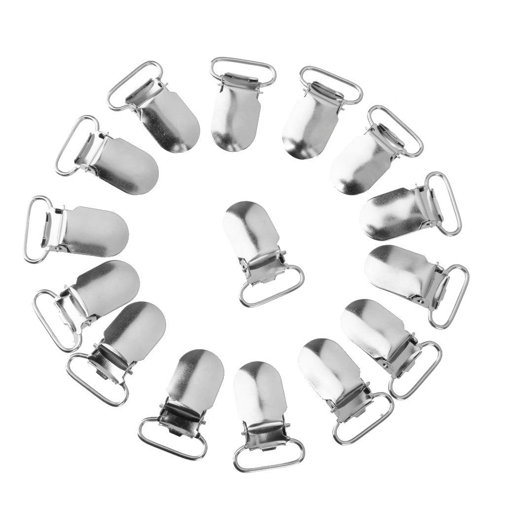 Maxbell Maxbell 20pcs Webbing Hook Pacifier Suspender Clips Silver 20mm