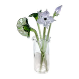 Maxbell Glass Flowers Figurine with Vase Bouquet Gift for Girlfriend Mom Anniversary Lotus