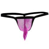 Maxbell Men's Sexy Bulge Pouch G-string Thong T-back Underwear Briefs L Purple - Aladdin Shoppers