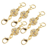 10 Pieces Crystal Round 8mm Ball Lobster Clasp Hook Magnetic Jewelry Making