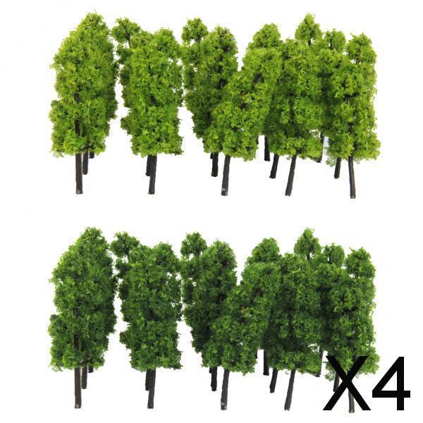 Maxbell 4xPagoda Trees Model Train Railroad Scenery 1/150 20pcs Dark and Light Green
