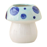 Maxbell Mushroom Ceramic Makeup Brushes Cup Container for Office School Gift Blue