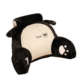 Maxbell Back Rest Pillow Breathable Cute Reading Pillow for Watching TV Gaming Couch Black Dog Shape