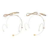 Maxbell 2pcs Mini Wired Headset Headworn Microphone Condenser Mic for Tour Guide
