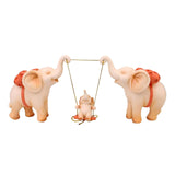 Maxbell Elephant Figurine Modern Cartoon Decorative Figurine for Shelf Desk Entrance Pink