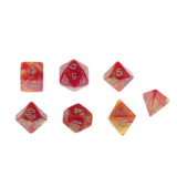 Maxbell Maxbell 7pcs Polyhedral Dice D4 D6 D8 D10 D12 D20 for DnD RPG Games Red Yellow